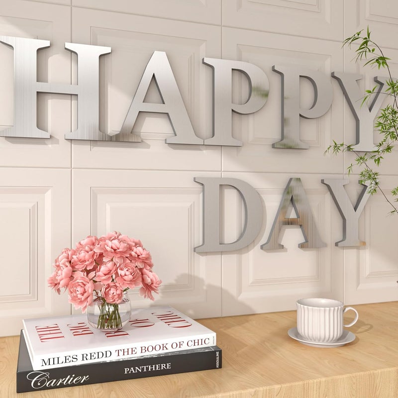 HelloWall Silver Brushed Nickel Mirror Frame Border Peel and Stick Metal Molding Trim Removable Wall Trim Borders Stainless Steel Wallpaper Border for Fireplace Stainless Steel Mirror Borders 3"x197" - Image 3